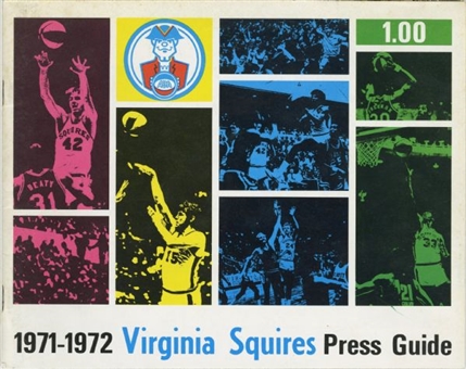 1971-1972 Julius Erving Autographed Virginia Squires Press Guide
